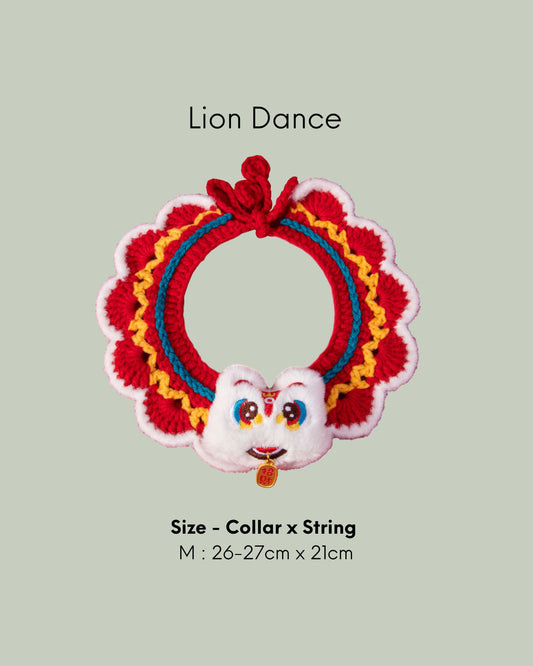 Pet Crochet Collar Lion Dance style
