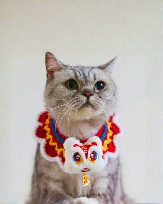 Pet Crochet Collar Lion Dance style