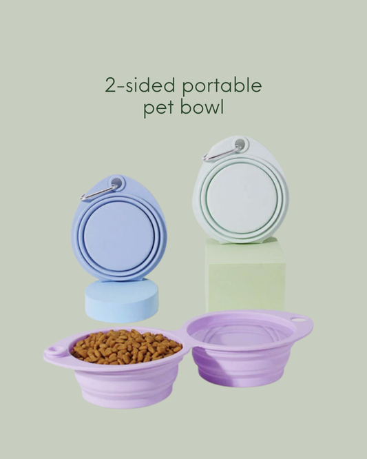 2-sided portable silicone pet bowl