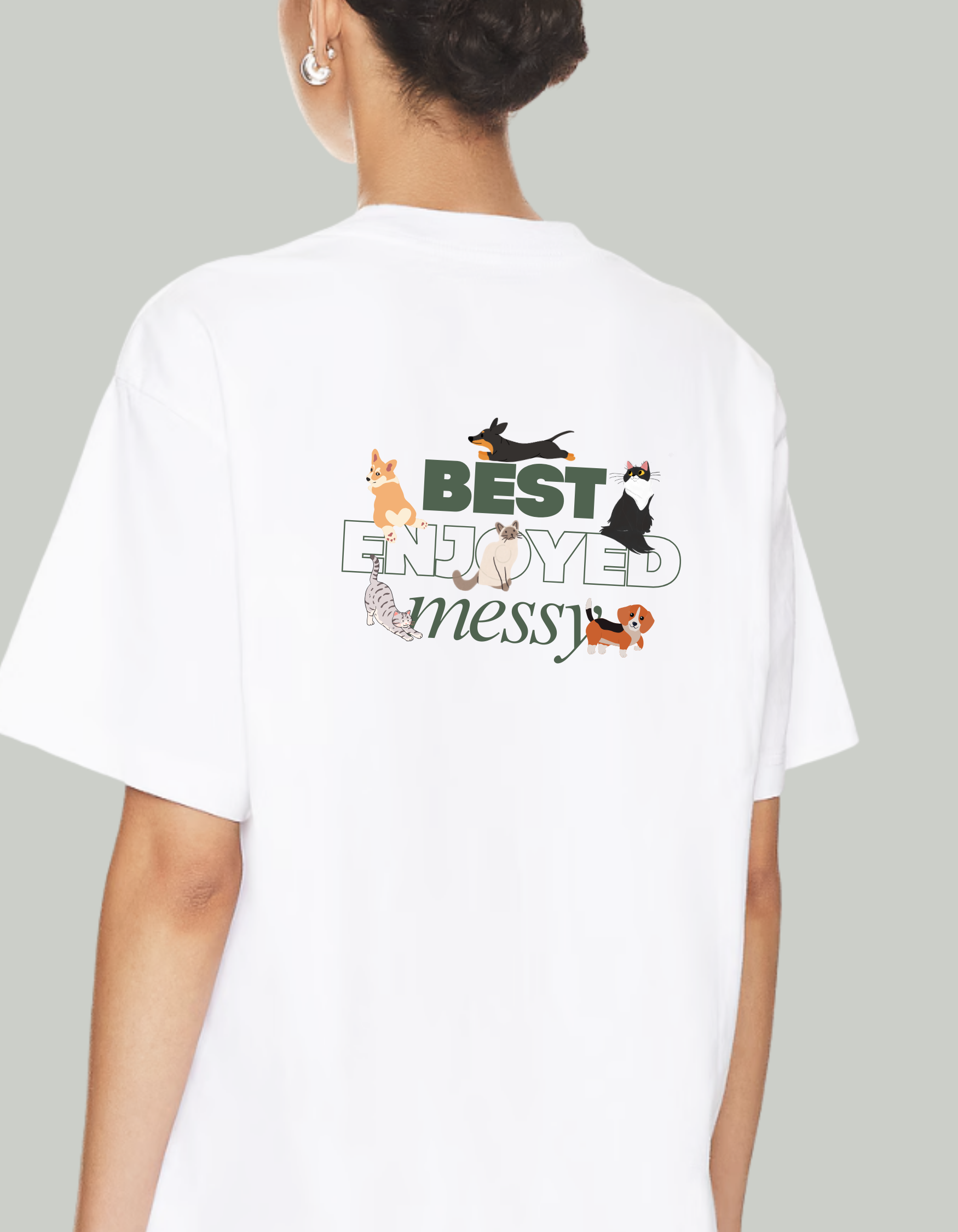 pet inspired "Best enjoyed messy" 100% cotton graphic tee shirt unisex