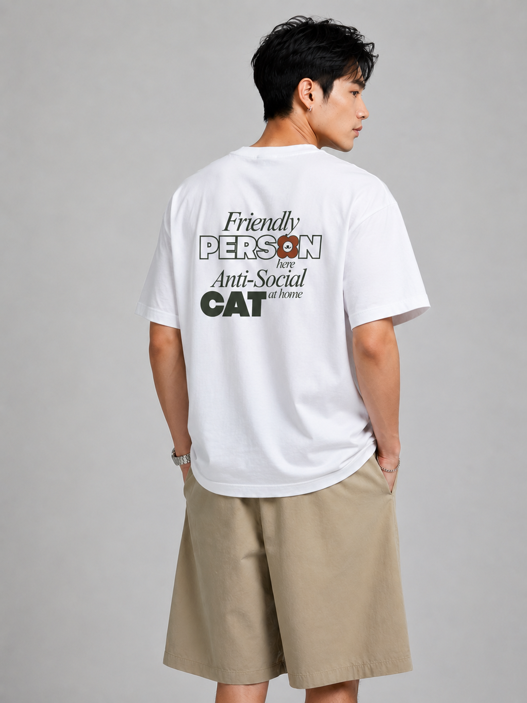 ANTI-SOCIAL CAT, FRIENDLY PERSON T-Shirt