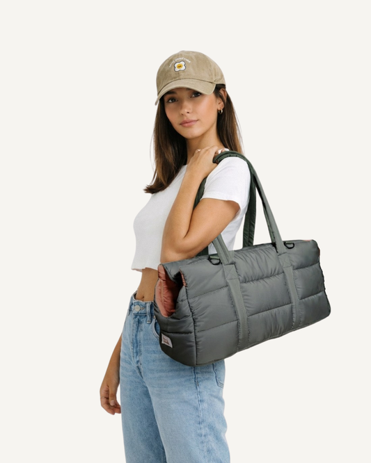 The EVERYWHERE Puffer Pet Carrier- Olive Green