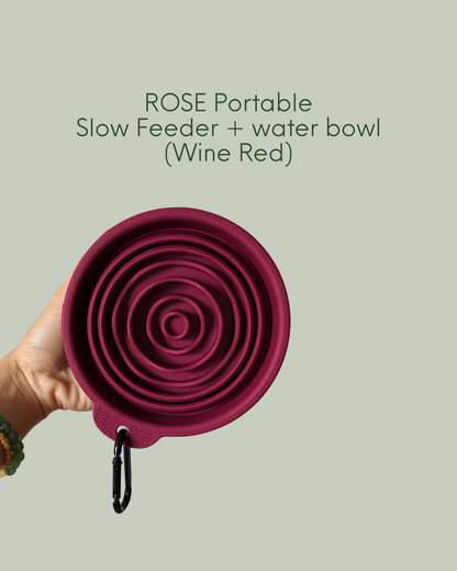 (Pre-Order) ROSE Portable Slow Feeder & Water Bowl
